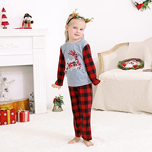 DERCLIVE Kerst Familie Bijpassende Kleding Kerst Elf Herten Plaid Nachtkleding Pyjama Xmas Nachtkleding Outfits voor Papa Moeder Baby, Mom - Grijs, XL - Afbeelding 7