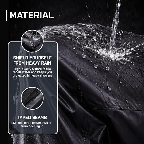 Image of Robustt Premium Rain Pants | Black | XL-XXL | Unisex Waterproof Rain Pants For Men & Women | Elastic Stretchable Waistband | Relaxed Fit| Waterproof Rain Trouser For Bike Riding, Commute & Outdoor Use