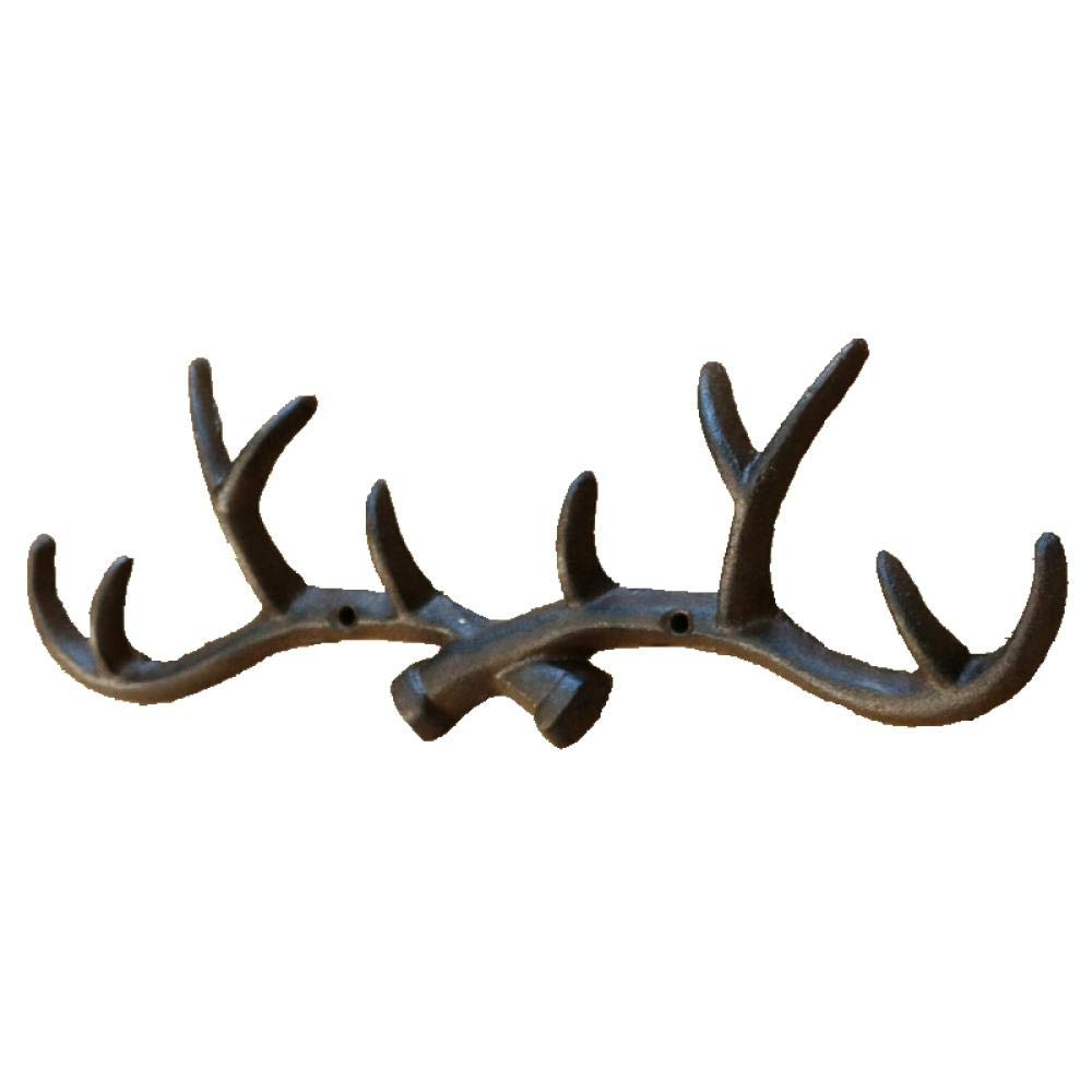 Porte-manteau mural rétro bois de cerf pour une entrée chaleureuse