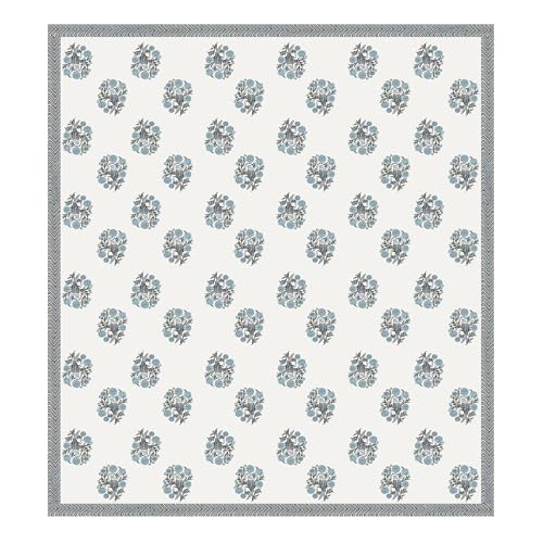 Image of DE CAMA Since 1997 | 100% Cotton 300 TC Premium King Size Bedsheet for Double Bed (90 x 108 Inch) with 2 Pillow Covers Set (17 x 27 Inch) Designer Printed Bedsheet Set - Birds of Wings Blue