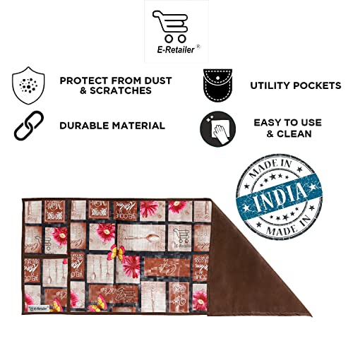 Image of PVC Waterproof 3-Layered Microwave Oven Top Cover With 4 Utility Pockets Suitable for Upto 30 Liter (Color- Brown, Size-36x14 Inches)