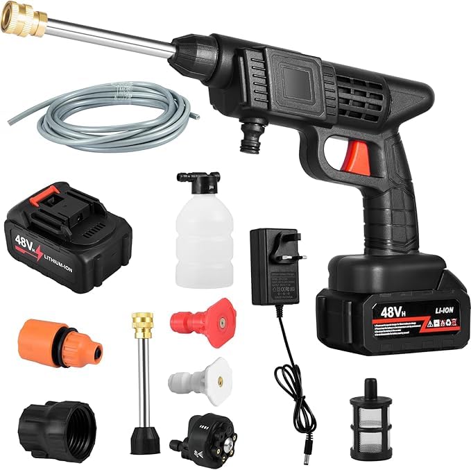 Suicune 24V Cordless Portable Washer Electric High Pressure Cleaner Machine 30Bar Lithium Battery Handheld Car Cleaning Device with Foam Generator Nozzle Water Pump (B0DGQLH583) Amazon Price History, Amazon Price Tracker