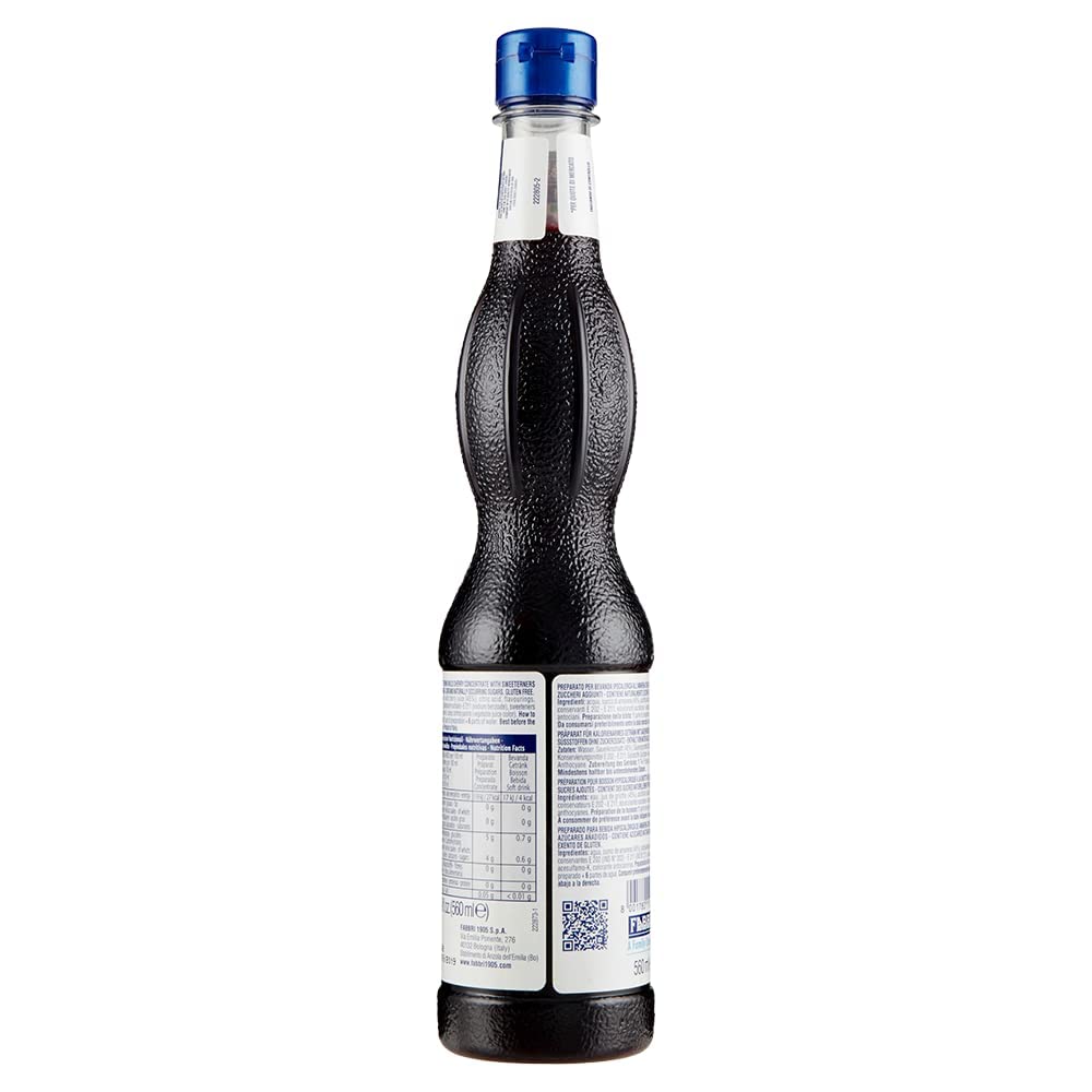 6 jarabe FABBRI Amarena Zero de cereza | jarabe de Fabbri sin azúcar. Para mezclar en bebidas, como cobertura sobre hielo o para hornear y cocinar 6 x 560 ml + Polpa Gourmet Italiano 400 g
