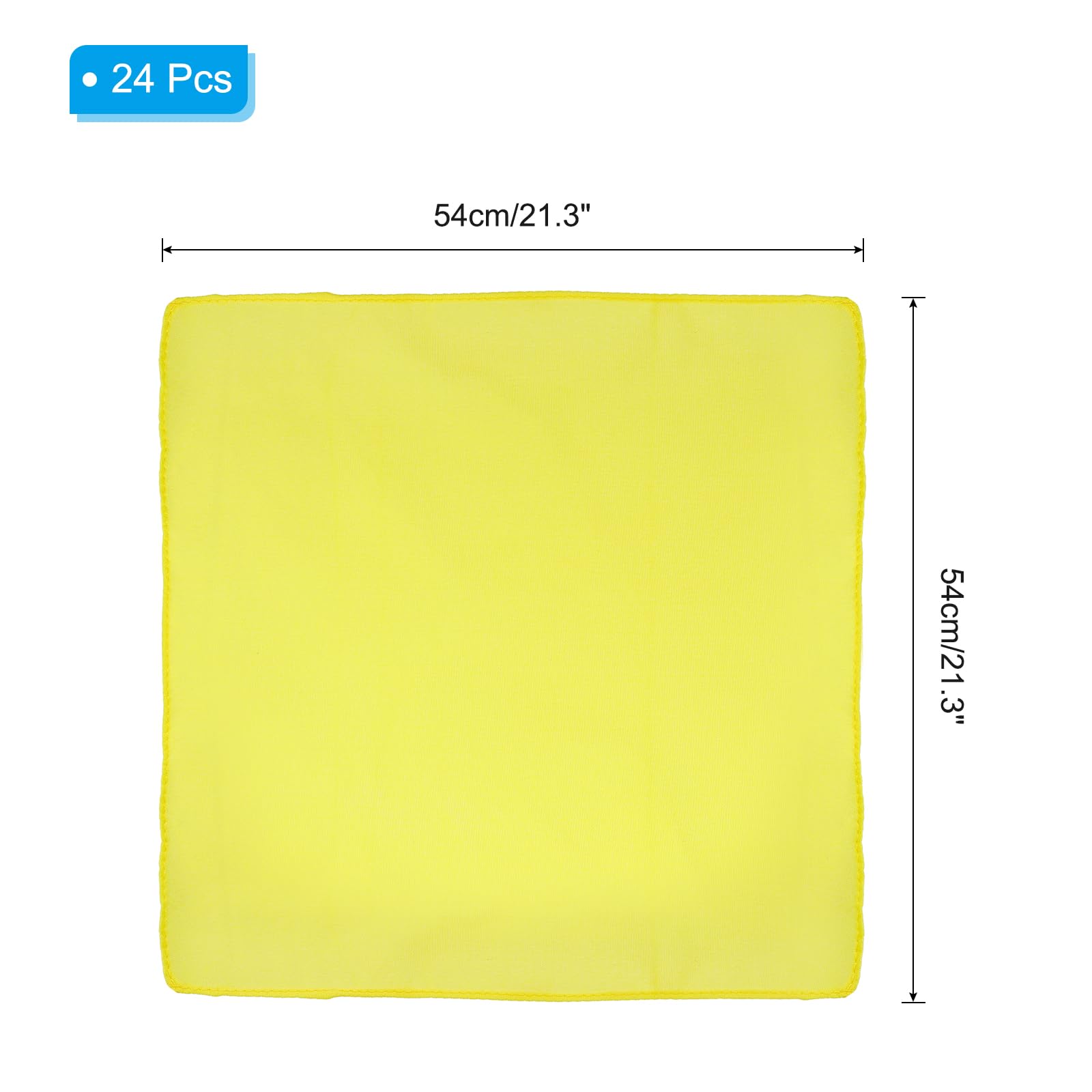 PATIKIL Bandane grandi in tinta unita, 53,3 x 53,3 cm, confezione da 24, bandane multifunzionali, per donne e uomini, giallo