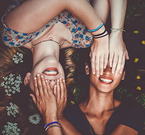 CASDAN 21Pcs 8mm Beaded Stretch Bracelet Handmade Glass Bracelet for Women Men Colorful Crystal Beads Bracelet Elastic Round Bead Bracelets Jewelry3