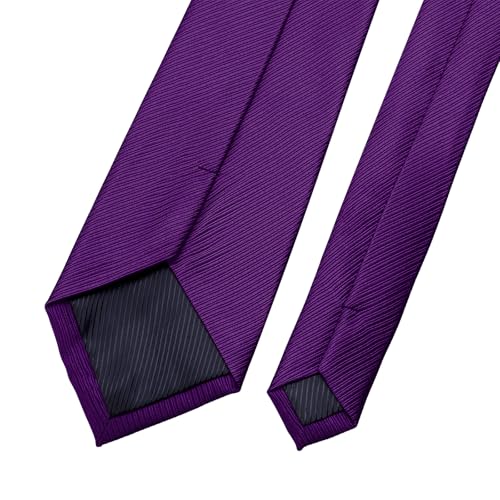Image of KOOELLE Men's Ties Solid Pure Color Plain Neckties Formal Black Ties For Men