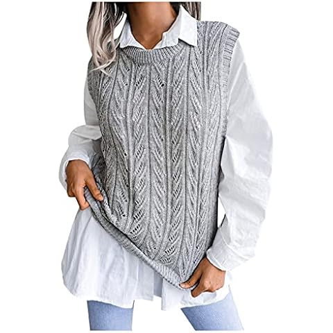 Cocila Women's Long-Sleeve Knitted Vest in Grey Cover
