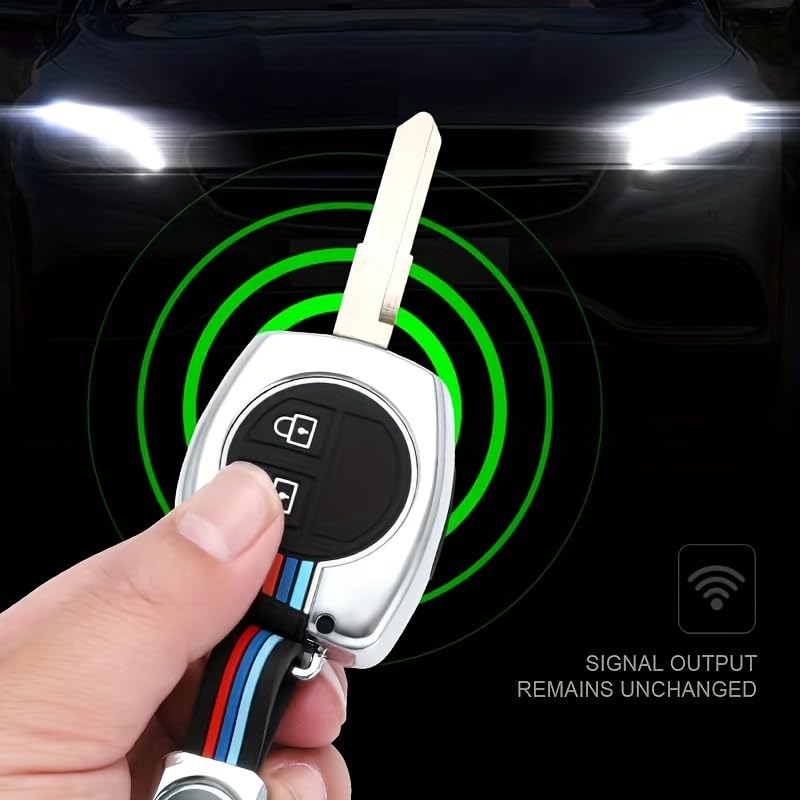 Image of Metal Key Cover Compitable for Suzuki Swift | Ertiga | Wagonr | Celerio | Swift Dzire | Alto | Fronx | Breza | S Presso | Ignis 2 Button Remote Key (Black)