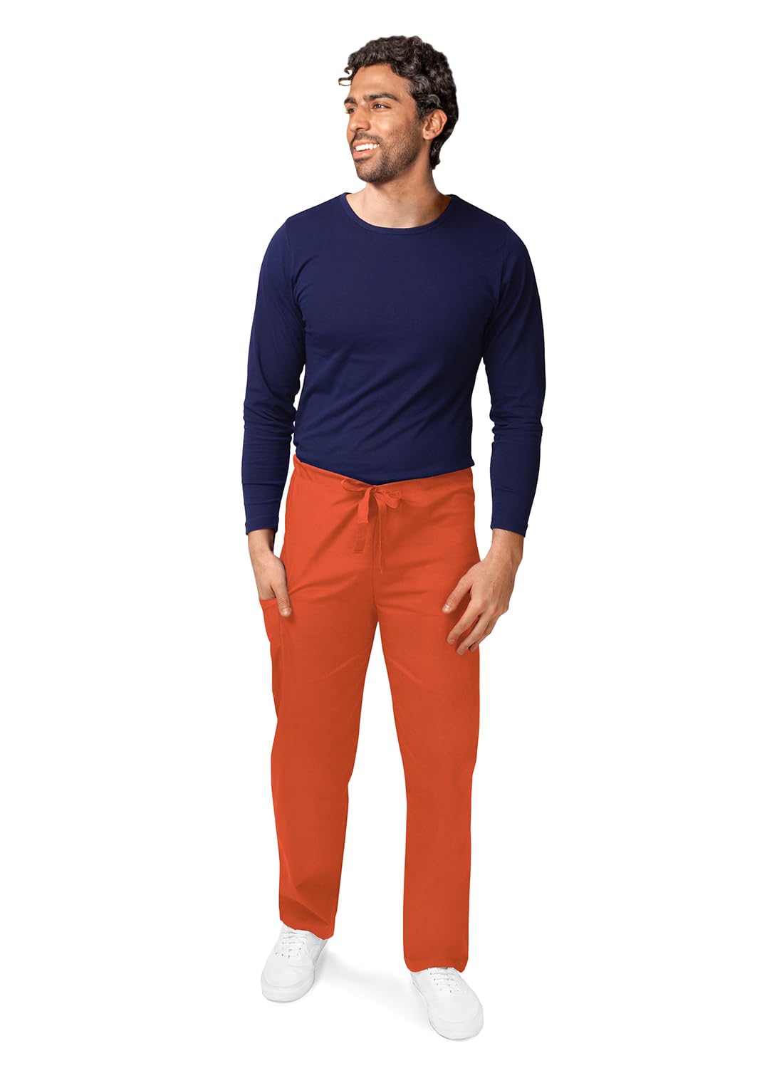 Adar Universal Unisex Scrubs - spodnie ze zwężanymi nogawkami ze sznurkiem, Mandaryński pomarańczowy, S