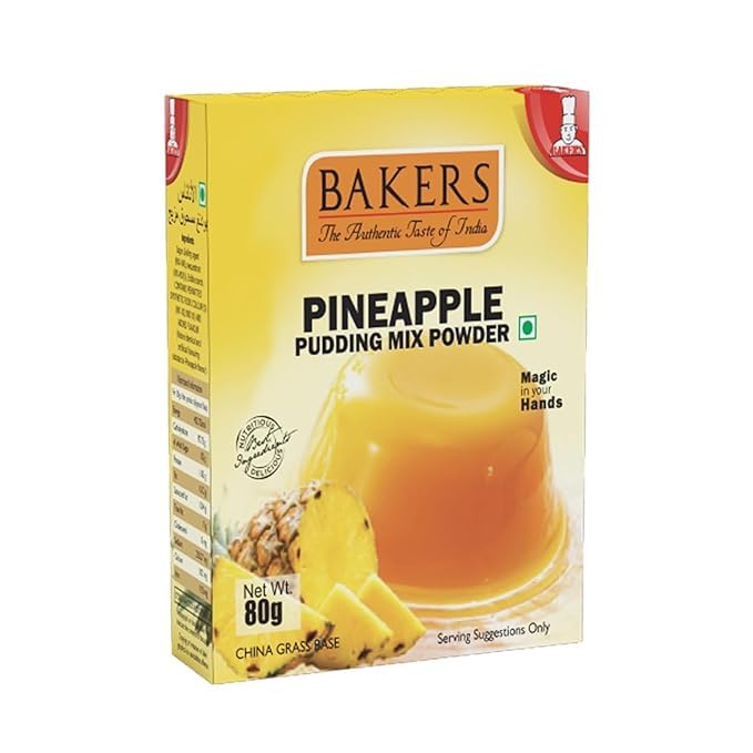 BAKERS Instant Pudding 4 Flavors Mix Combo Pack Mango, Pineapple, Strawberry, Pista – Instant Dessert Mix – 80gm Each| Ready in 5 Minutes | Vegetarian | Perfect for Custard, Ice Cream & Cake Topping - Image 5 thumbnail