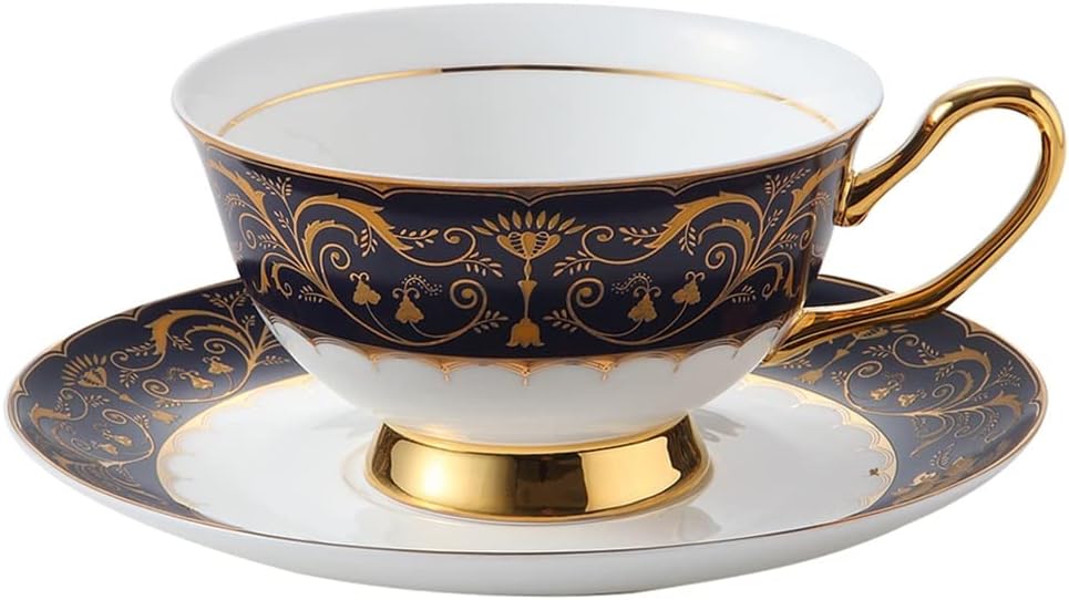 Handle Line Afternoon Tea Cup Saucer Ceramic Bone China Coffee Mug set