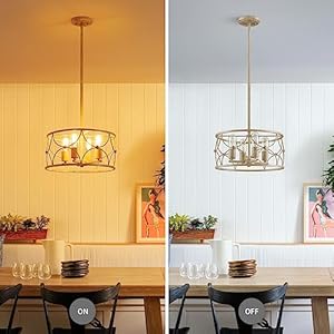 WUZUPS 4-Light Round Drum Chandelier Pendant Ceiling Lighting Rustic Farmhouse Fixture for Kitchen Island Dining Room Entry, H 7.7" x W 15.7", E26 Base, Imitation Wood Grain WUZUPS 4 Light Round Drum Chandelier Pendant Ceiling Lighting Rustic Farmhouse Fixture for Kitchen Island Dining Room Entry H 77 x W 157 E26 Base Imitation Wood Grain