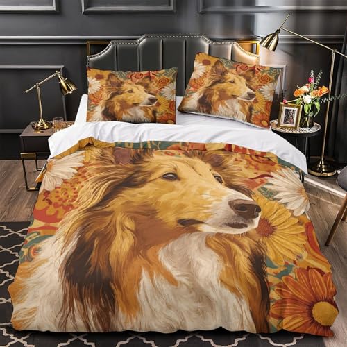 Housse de couette chien 3D King en microfibre premium chic - 4