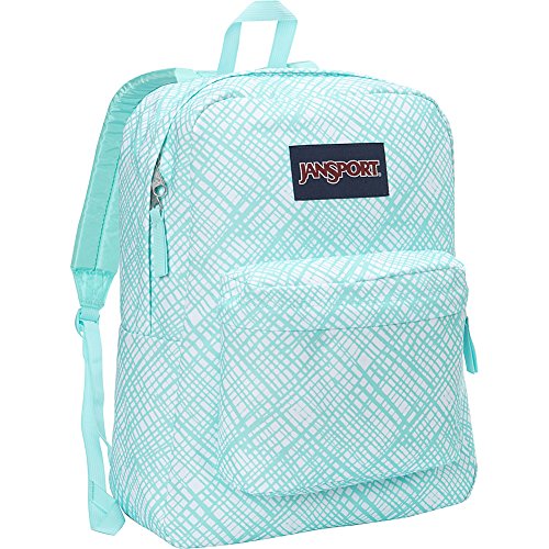 JanSport Womens Classic Mainstream Superbreak Backpack - Aqua Dash Jagged Plaid / 16.7