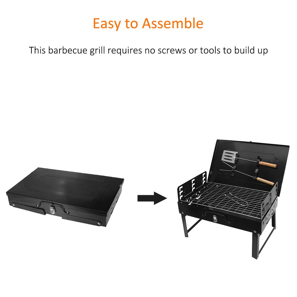 SOOTOP Griglia per Barbecue, Scrivania Portatile Pieghevole per Barbecue a Carbone, Tavolo per Barbecue Allaperto in Acciaio Inossidabile per Picnic Giardino Terrazza Campeggio Viaggio a casa