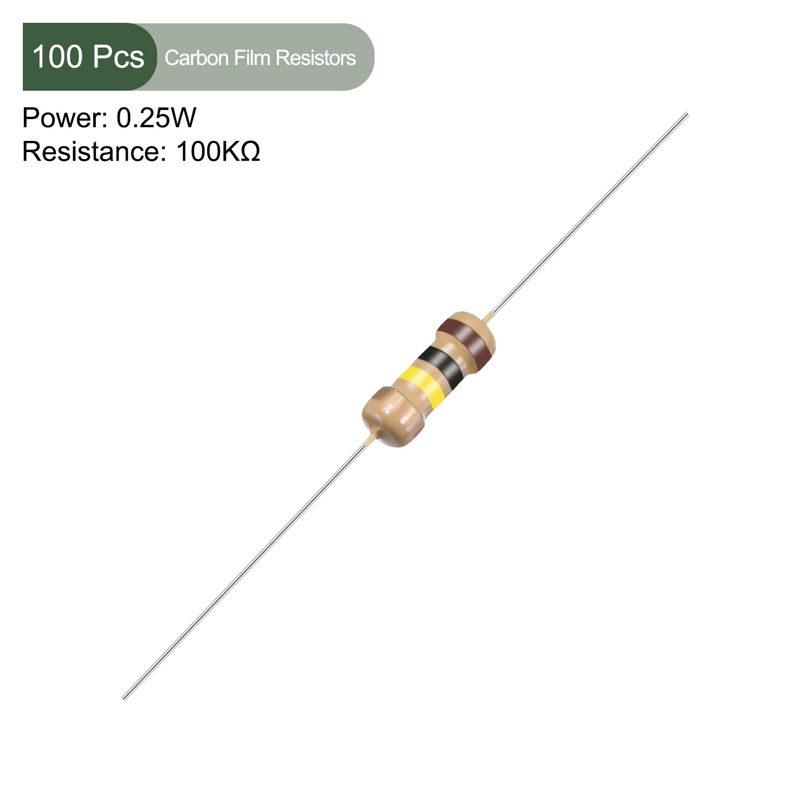 100 PEZZI DI RESISTENZE STRATO CARBONE 180 Ohm 1/4W 0,25 WATT 5% RE - Foto 13