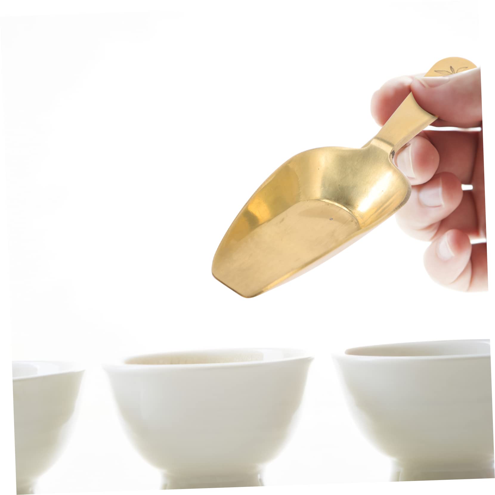 Zerodeko 3pezzi Cucchiaio Ottone Per Tè e Mini Scoop Per Foglie Tè Sciolto Utensile Versatile Rame Per Cucina Per Infusi e Bevande Calde