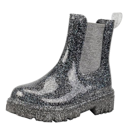 Harssidanzar Womens Ankle Rain Boots Waterproof Chelsea Boots,Anti-Slipping Rainboots and Garden Shoes for Ladies with Comfortable Insoles HL211US