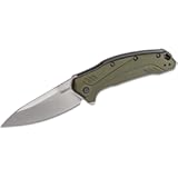 Kershaw Link Drop Point Knife Olive Aluminum &lpar;3&period;25" Stonewash 20CV&rpar; 1776OLSW