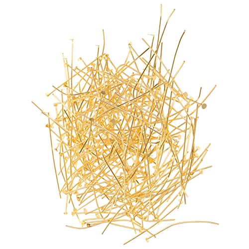 IWOWHERO 400pcs Metal Jewelry Making Headpins Flat Head Pins for DIY Earring Necklace Making