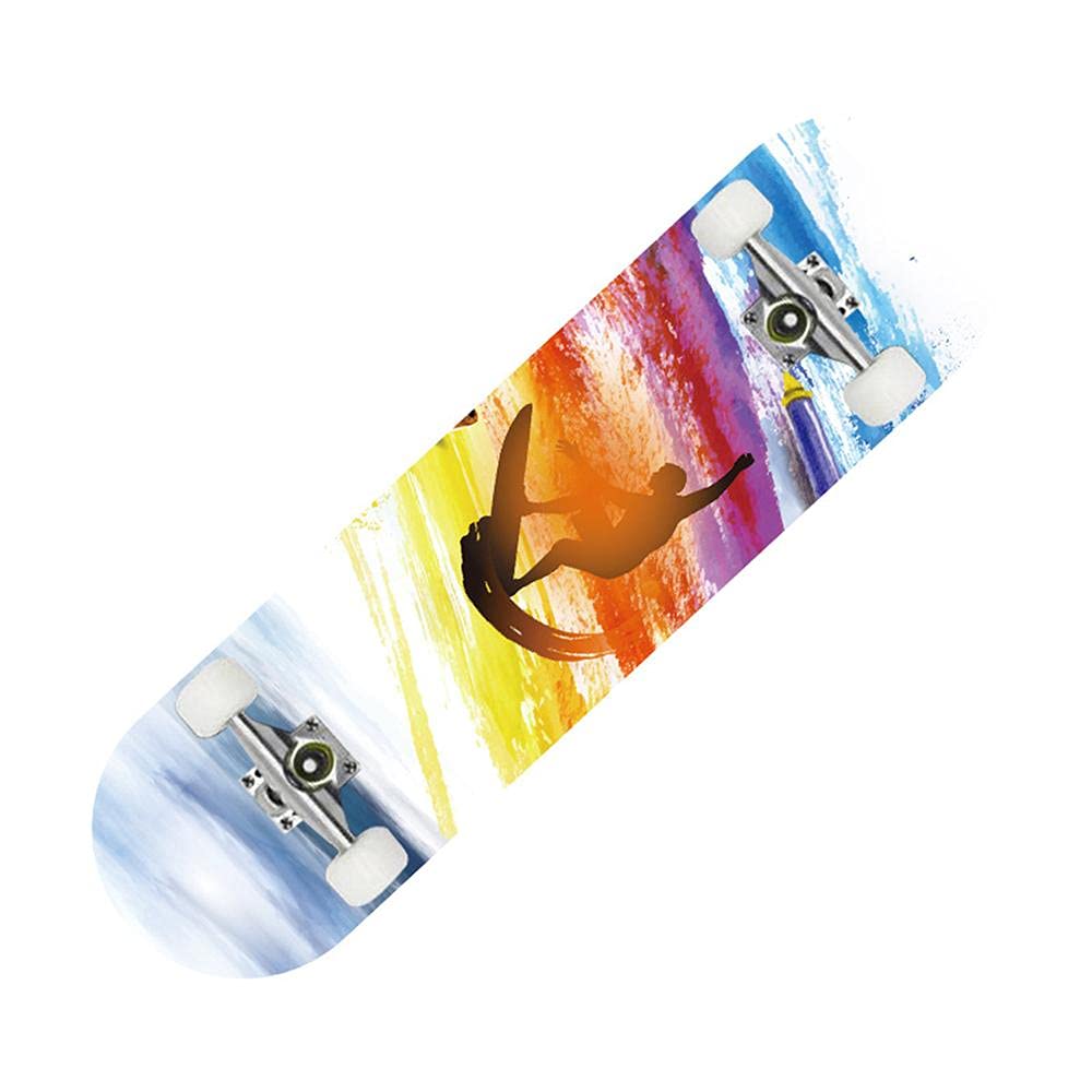 Skateboards Pro, Skateboard Complet 31 x 8 Pouces, érable Canadien à 8 Couches, Double Planche de Kick concave Cruiser Trick Skateboard pour Enfants débutants Adultes