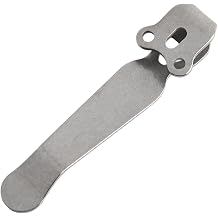 Deep Carry Pocket Clip Compatible With For Benchmade For Emerson For Protech Folding Knives, Hand Formed 6al-4v Back Clip For Secure Edc, Stonewash FinishDamask Pattern