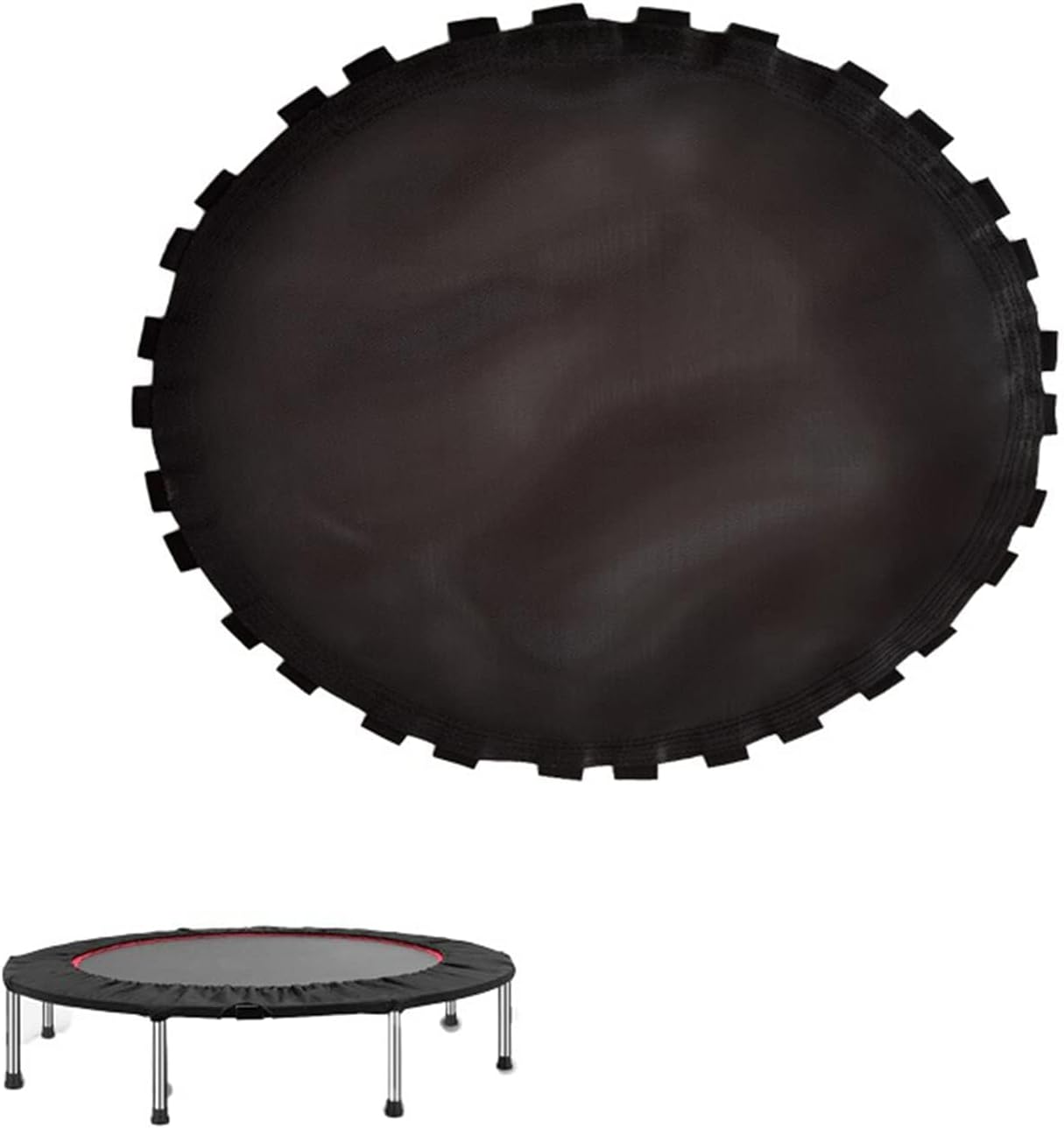 Round Frame Outdoor Rechange Bounce Mat, Water-Resistant UV Resistant High Elastic Garden Trampoline Replacement Jumping Mat