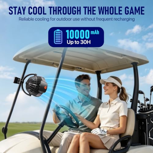 Gentsvip 8 Inch Rechargeable Clip on Fan 10000mAh Portable Camping with LED Light 9 Speed - image 2