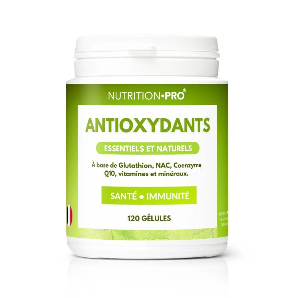 Antioxydants - 60 gélules | Protection cellulaire • Anti-âge | Glutathion, NAC, Q10, Vitamines | Lutte contre le vieillissement | Fabriqué en France | Nutrition pro