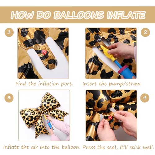 Image of 70Pcs Cheetah Print Birthday Decorations, Pink Brown Gold Leopard Balloons