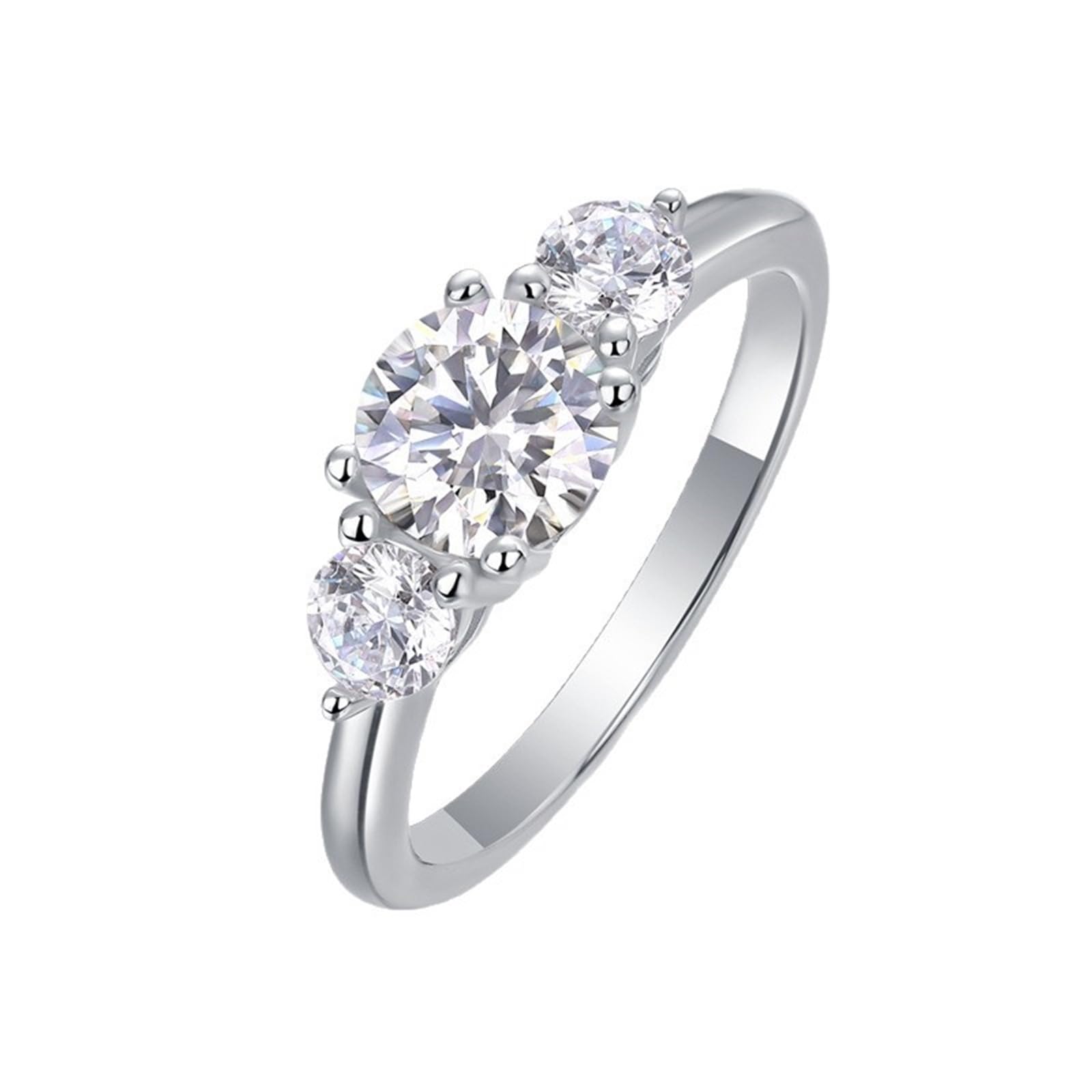 Moissanite pierścionek z białego złota, pierścionek ślubny, z prawdziwego złota, elegancki pierścionek zaręczynowy z Moissanite 1 ct pierścionek damski