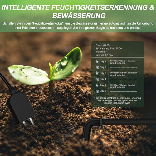 WIOONI Automatisches Bewässerungssystem für Zimmerpflanzen Indoor, Tropfbewässerungskit mit Wassertimer & manuellem Modus, Ideal für Pflanzen mit ähnlichem Wasserbedarf bei bis zu 15 Topfpflanzen