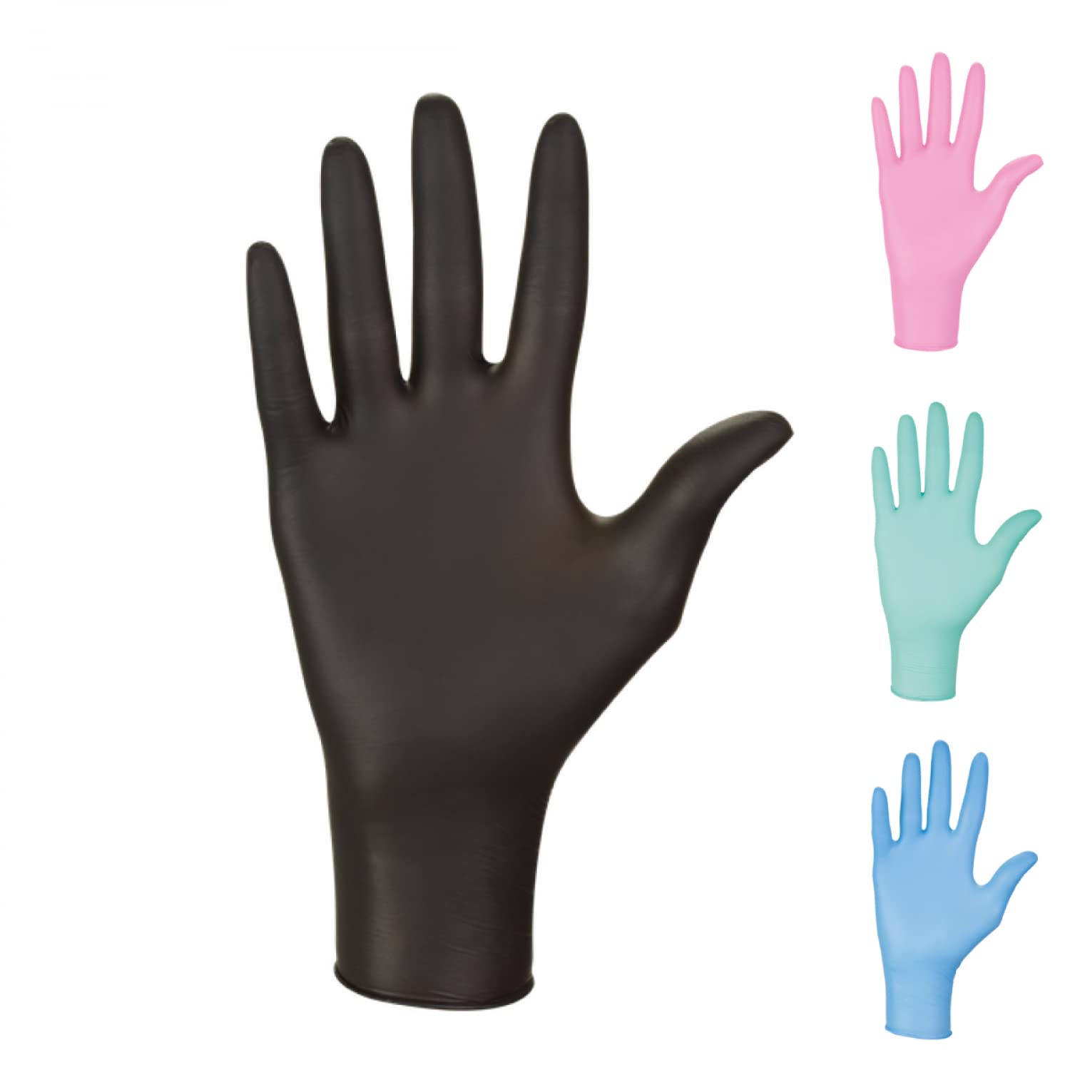 Vivezen - Lot de 5 boites de 100 gants nitrile jetables - non poudrés - Plusieurs tailles et coloris