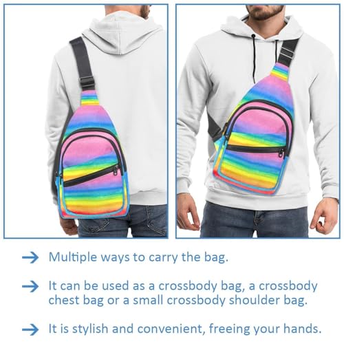 Riñonera cruzada para mujer y hombre, bolsa de pecho multicolor tipo acuarela 2