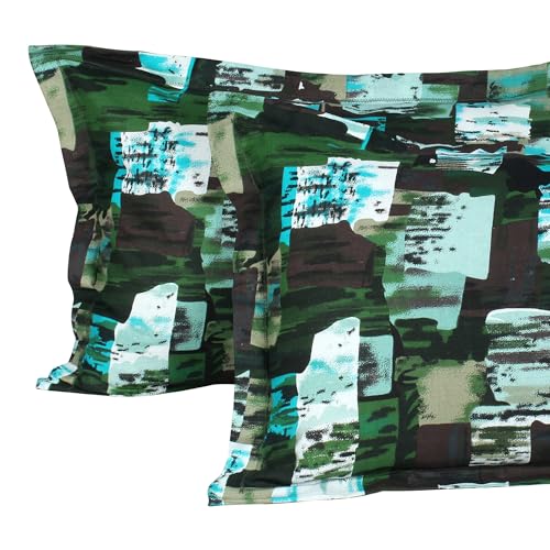 Image of Bedsheets for Double Bed with 2 Pillow Covers,152TC, 100% Cotton Solid Double Bedsheet with Pillow Cover,225 X 250 Cm,Olive Green, Dotted Pattern,Home Decor,Ideal for Festive Gifting
