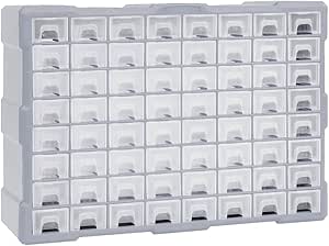 Mobile Organizer 40 Cassetti VidaXL | Portaminuterie Per Officina | Cassettiera Plastica Trasparente Grigio - Foto 2