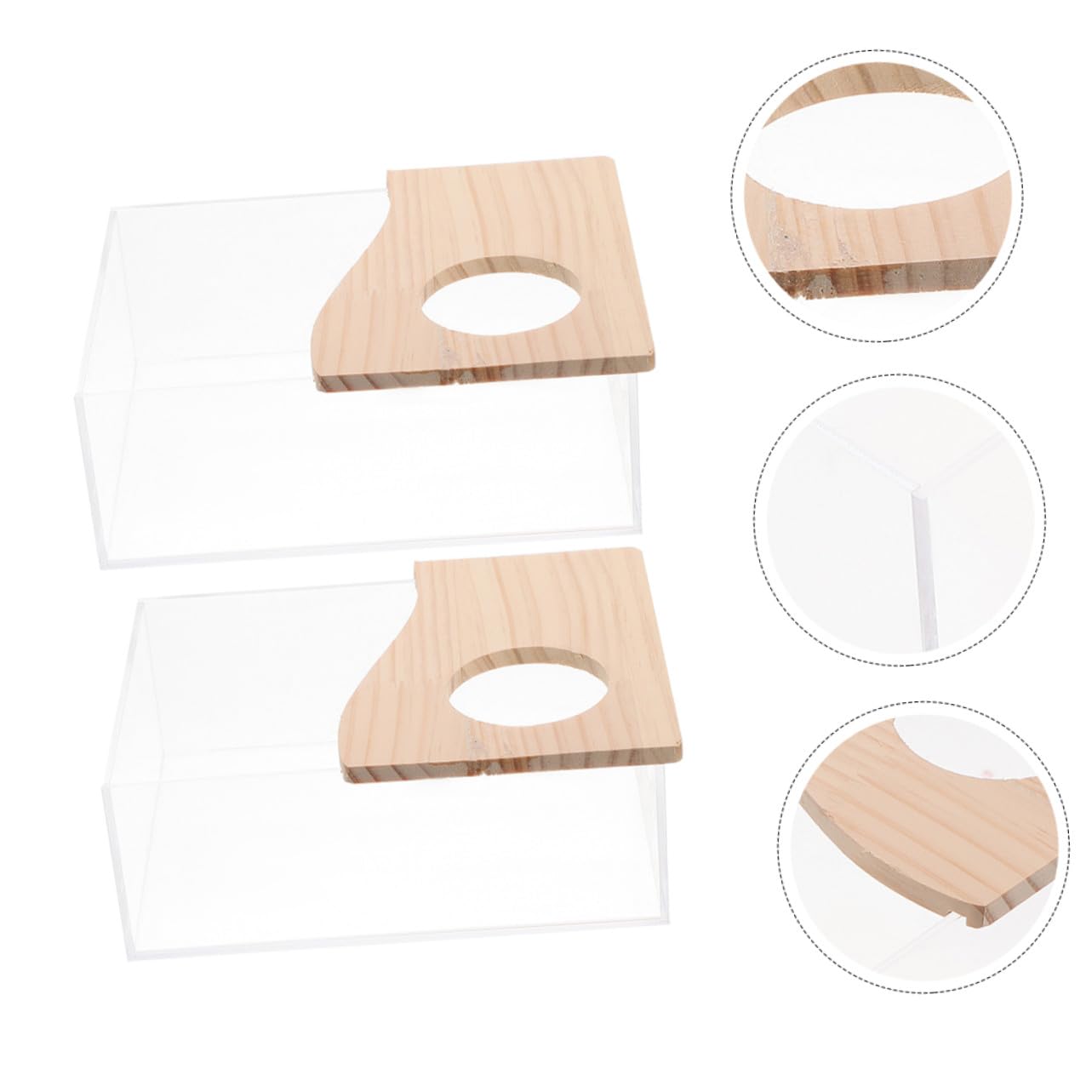 2 Stück Acryl Sandbad für Hamster und Meerschweinchen Glatte Oberfläche Sicher zum Baden und Spielen Transparent für Zuhause oder Zoohandlung