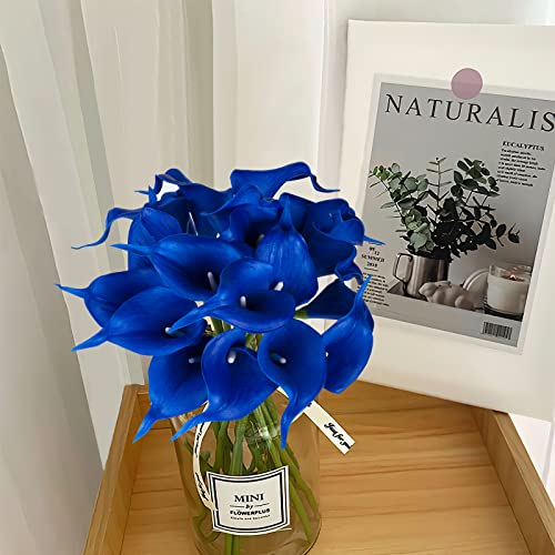 Katomi 10 stems of real touch artificial calla lilies ¡ (Blue), 35cm - Image 2