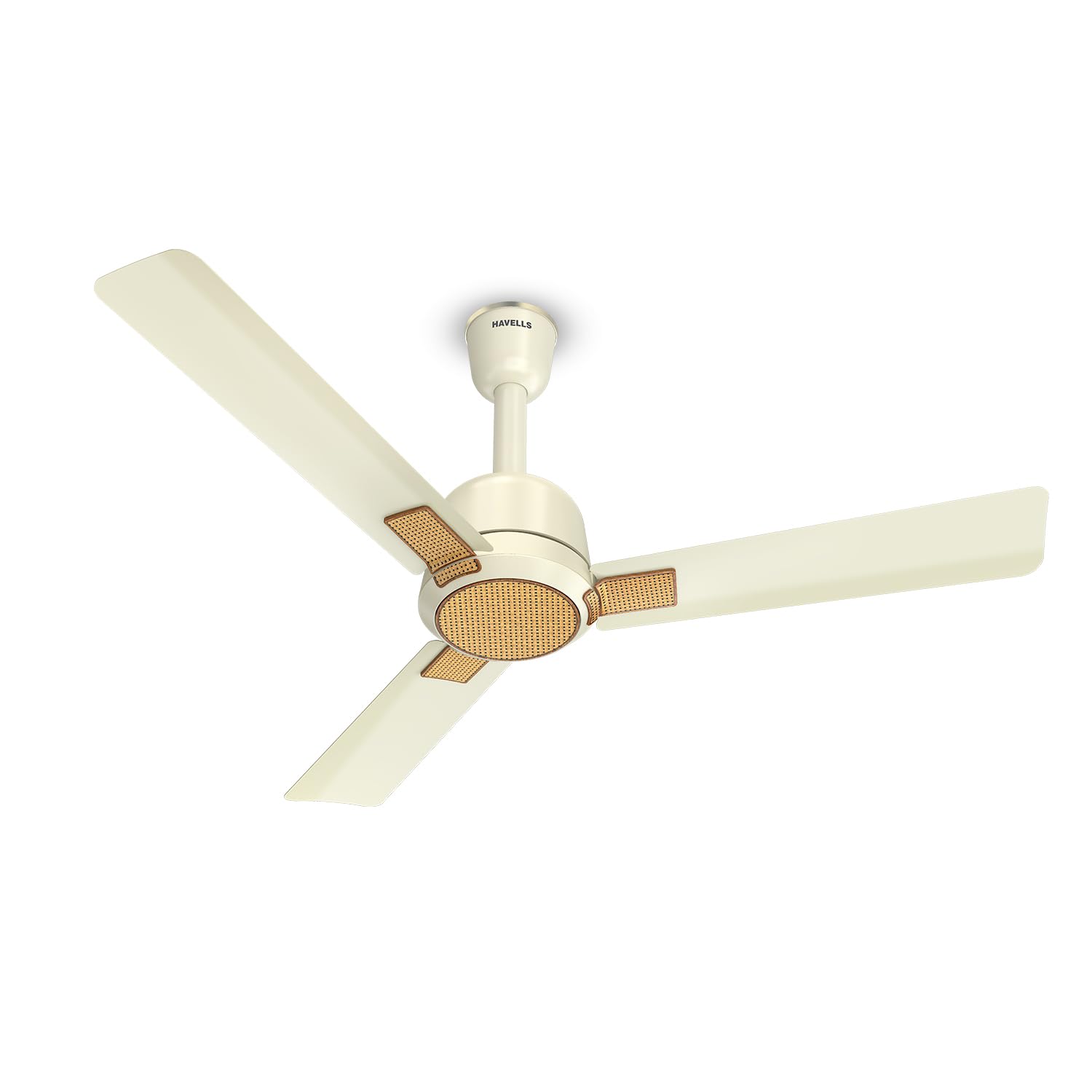 Havells Eva 1200mm Ceiling Fan, Energy Efficient with Low Power Consumption, High Air Delivery | 2 Years Manufacturer Warranty | Metallic Cream Wicker