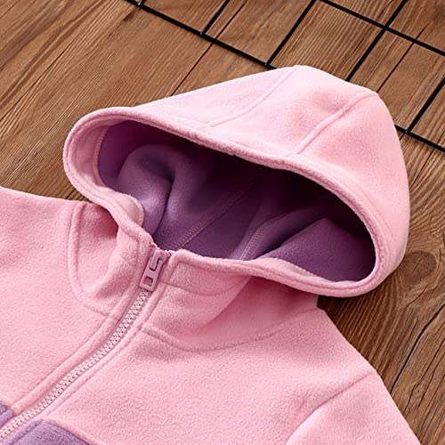 sfdgfhyf Toddler Boys Girls Long Sleeve Winter Patchwork Colour Zippered Hoodie Coat Jacket Thicken Warm Hooded3