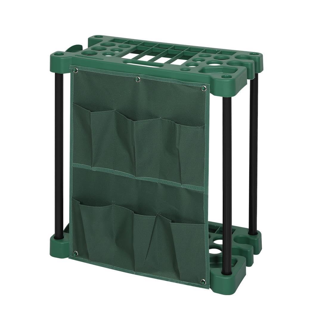 Garage Garden Tool Holder Organizer Rack - Holds 40 Tools | Storage Slots for Spades, Shovels, Brooms, Rakes | Durable & Easy to Assemble | Space-Saving Design