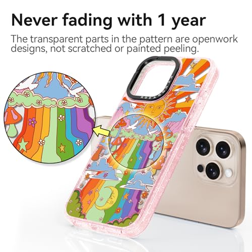 Rosarnnah for iPhone 16 Pro Max Case Aesthetic Pink, Mushroom - image 5