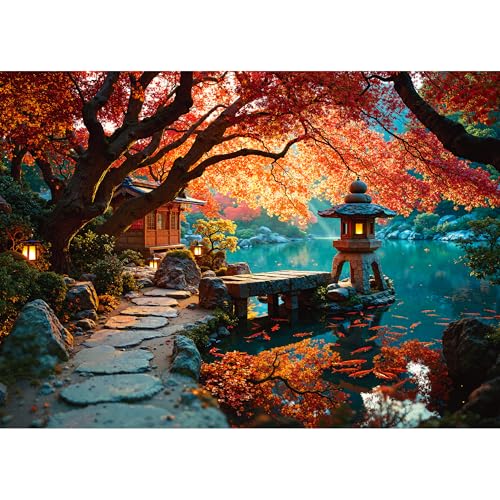 lamplig Puzzles for Adults 1000 Pieces, Japanese Fall Kyoto Landscape, Lake Nature 1000 Piece Puzzle for Adults Seniors, Jigsaw Puzzles 1000 Pieces...