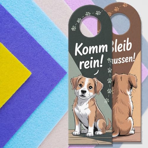 Hund Komm rein Bleib draußen Türhänger für Hundeliebhaber lustiger Spruch für Hundeliebhaber-Türschild