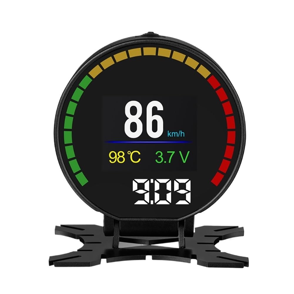 Head Up Display Pantalla de visualización Frontal for automóvil Velocímetro for Alta definición 2, Pulgadas Advertencia Exceso Velocidad Indicador Aceite Lector códigos