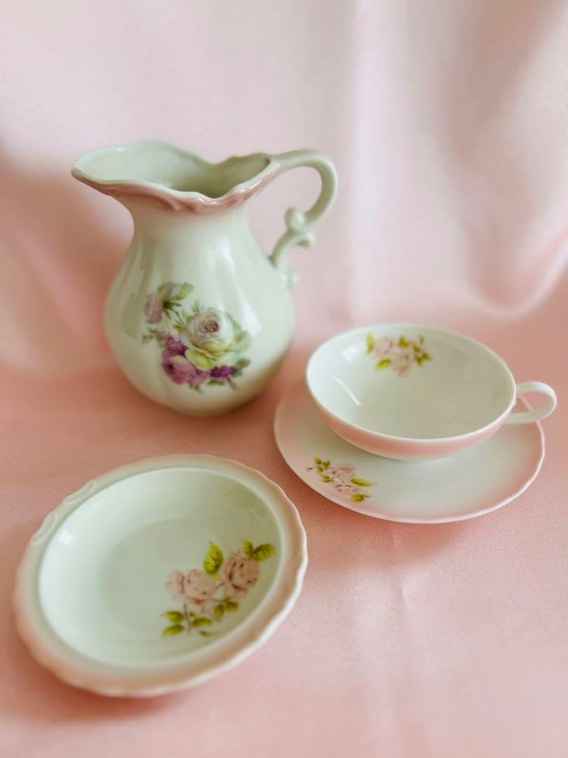 イマン プリンセスローズ ジャグ イマン プリンセスローズブルー ジャグ ポット 花柄 Imane ホーロー