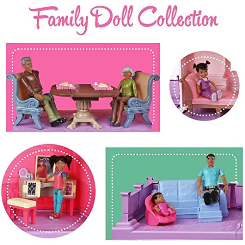 Set de muñecos Beverly Hills Doll Collection familia hispana 9 piezas miniatura 4