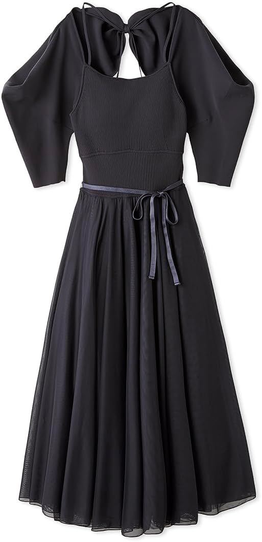 チャコット レースニット　カシュクールワンピース　黒　Mサイズ CHACOTT（ワンピース）のフリマアイテム一覧 チャコット レースニット