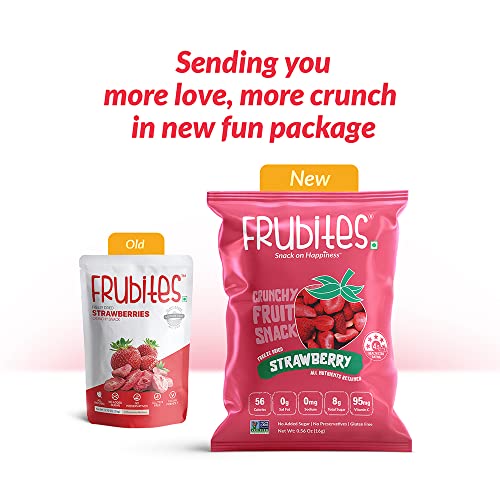 Frubites Freeze-Dried Strawberry | No Sugar, No Preservatives, Gluten Free, Vegan-Friendly Fruit Snack | Snack Pack, 0.54Oz, 10 Packs #TOP2