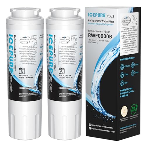 Image of ICEPURE PLUS UKF8001 NSF /ANSI 53 & 42 Certified Refrigerator Water Filter, Remove Lead, Replacement for Whirlpool Filter 4, Everydrop EDR4RXD1, Maytag UKF8001AXX-200 UKF8001AXX-750 9084 4396395, 2PACK